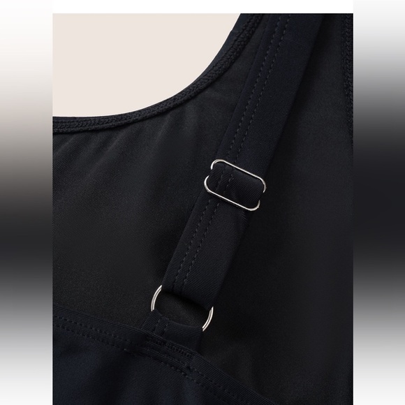 BloomChic Plus Size 4XL Solid Ruched Metal Buckle Detail One Pieces Swimsuit - Picture 5 of 7